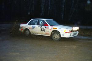 Todd Jarvey / Rich Faber Mitsubishi Galant VR-4 at the spectator corner on SS4, Blue Trail.