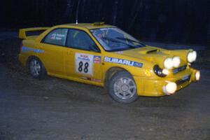 Doug Havir / Scott Putnam Subaru WRX at the spectator corner on SS4, Blue Trail.
