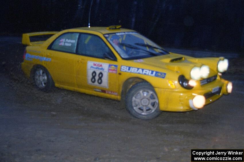 Doug Havir / Scott Putnam Subaru WRX at the spectator corner on SS4, Blue Trail.