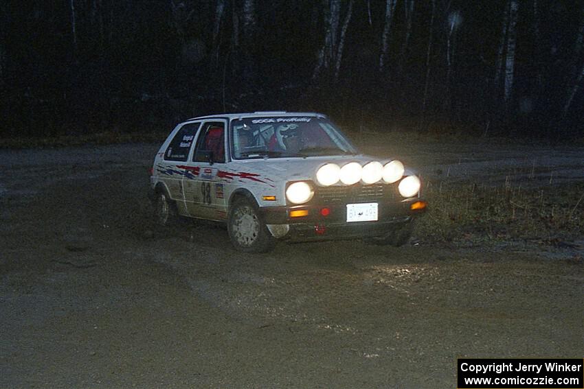 Bob Nielsen / Al Kintigh VW GTI at the spectator corner on SS4, Blue Trail.