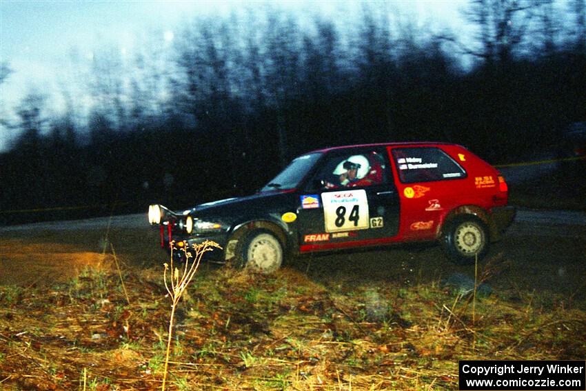 J.B. Niday / Jeff Burmeister VW GTI at the spectator corner on SS4, Blue Trail.