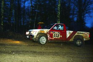 Jim Cox / Kaari Cox Chevy S-10 at the spectator corner on SS4, Blue Trail.