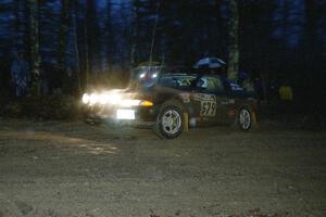 Brian Rehbein / Crystal Johnston Plymouth Laser at the spectator corner on SS4, Blue Trail.