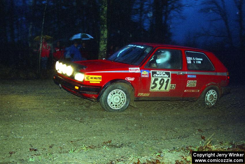 Dave Cizmas / Dave L. Cizmas VW GTI at the spectator corner on SS4, Blue Trail.