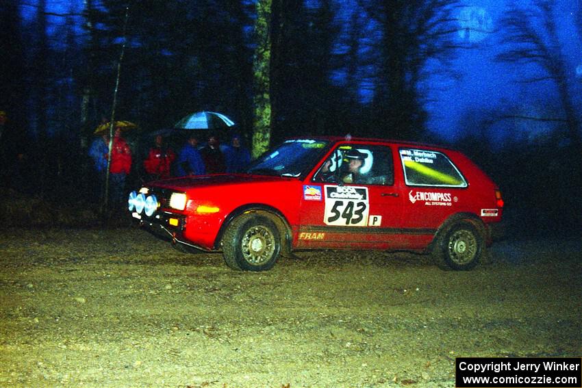 Mike Merbach / Keith Dahlke VW GTI at the spectator corner on SS4, Blue Trail.