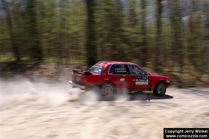 Levi Johnson / Griffin Johnson BMW 325e on SS1, Steamboat I.