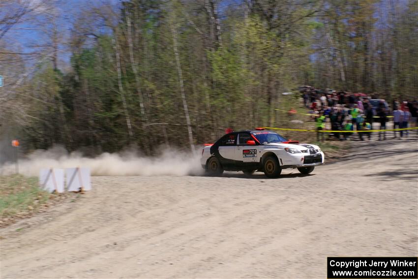 Jason Cook / Maggie Tu Subaru WRX on SS1, Steamboat I.