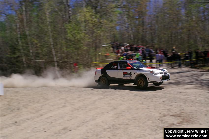 Jason Cook / Maggie Tu Subaru WRX on SS1, Steamboat I.