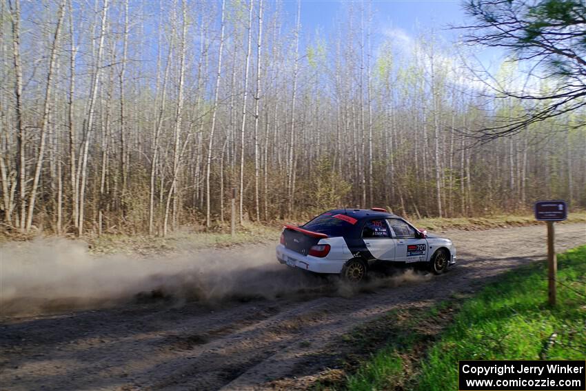 Jason Cook / Maggie Tu Subaru WRX on SS6, Kabekona III.
