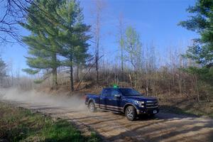 A Ford F-150 pickup sweeps SS6, Kabekona III.