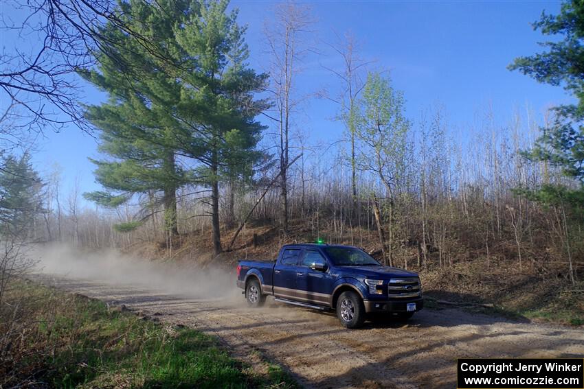 A Ford F-150 pickup sweeps SS6, Kabekona III.