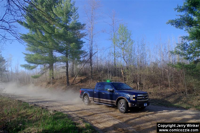 A Ford F-150 pickup sweeps SS6, Kabekona III.