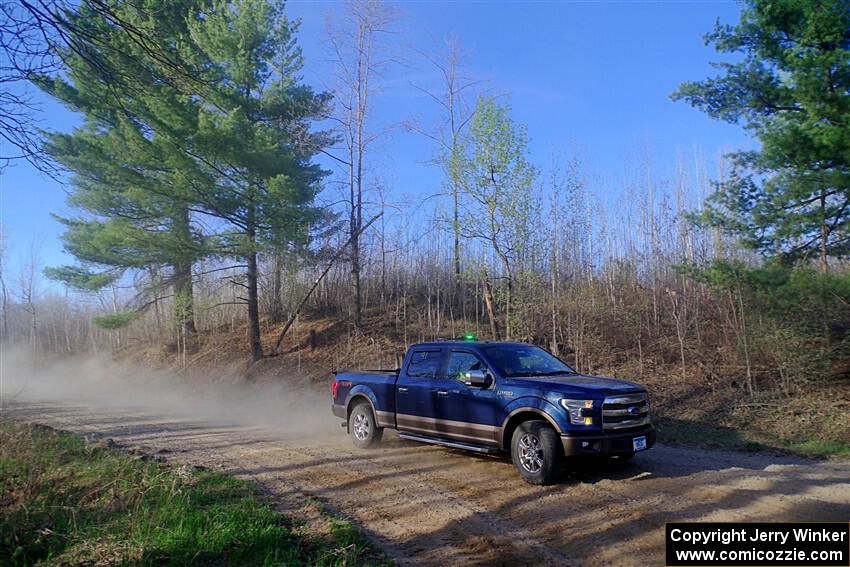 A Ford F-150 pickup sweeps SS6, Kabekona III.