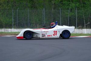 Caleb Childs' Spec Racer Ford 3 spins in the carousel.