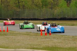 Lauren Dueck's, Caleb Childs', Greg Eick's and Reid Johnson's Spec Racer Ford 3s