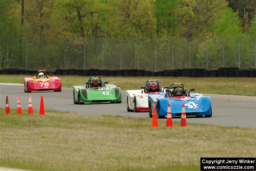 Lauren Dueck's, Caleb Childs', Greg Eick's and Reid Johnson's Spec Racer Ford 3s
