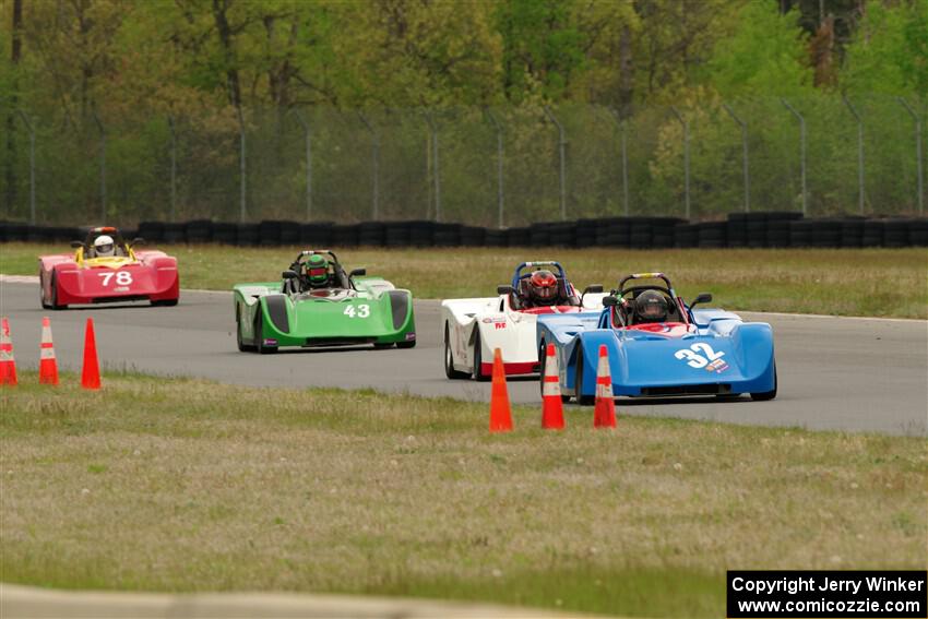 Lauren Dueck's, Caleb Childs', Greg Eick's and Reid Johnson's Spec Racer Ford 3s