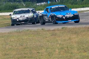 Kyle Greenhill's, Samantha Silver's and Tyler Brown's Spec Miata Mazda Miatas