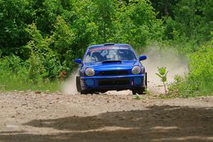 Jimmy Pelizzari / Bryce Proseus Subaru WRX on SS1, Camp 3 North.