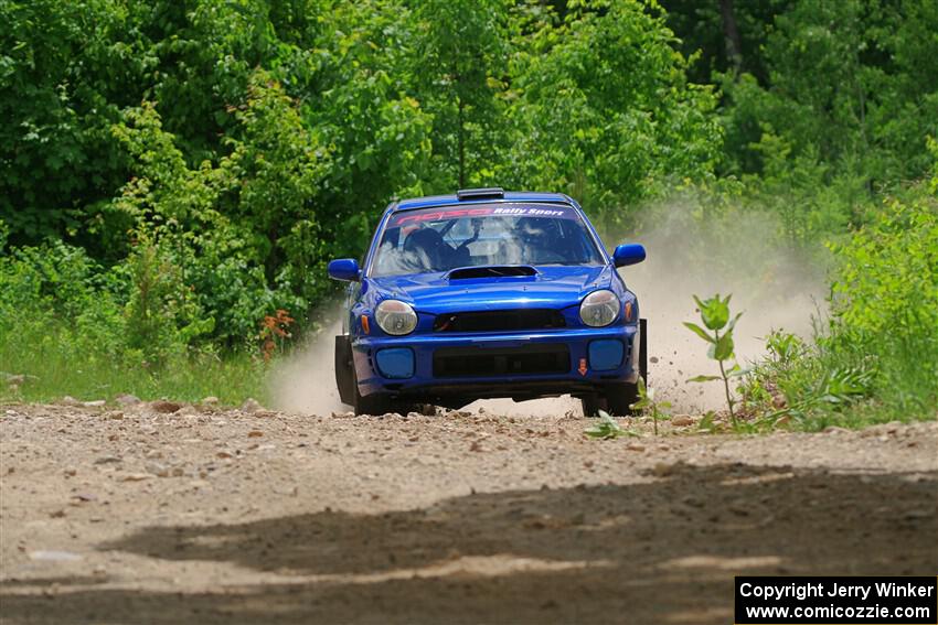 Jimmy Pelizzari / Bryce Proseus Subaru WRX on SS1, Camp 3 North.