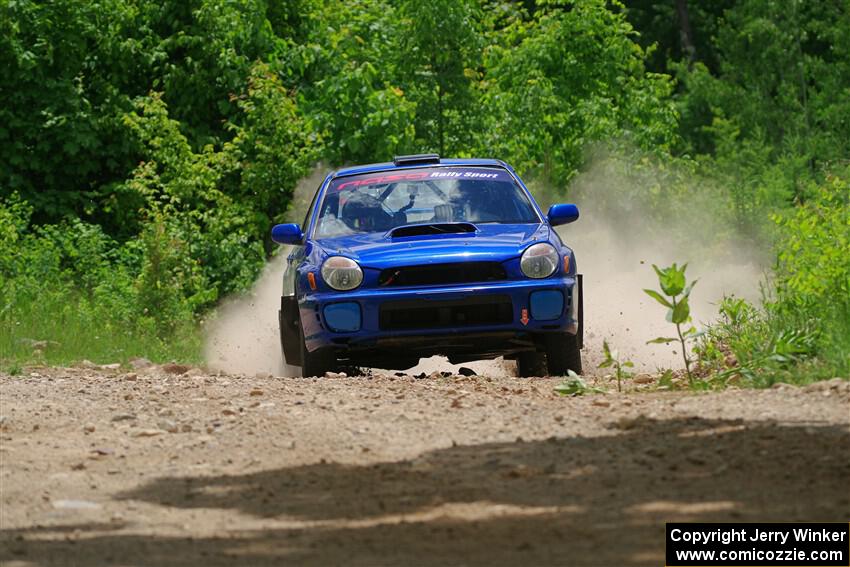 Jimmy Pelizzari / Bryce Proseus Subaru WRX on SS1, Camp 3 North.