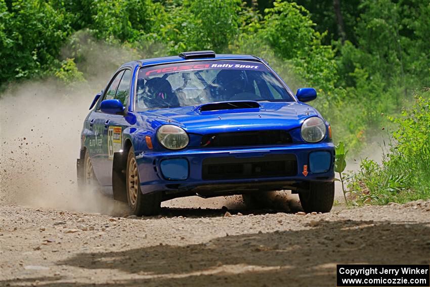 Jimmy Pelizzari / Bryce Proseus Subaru WRX on SS1, Camp 3 North.