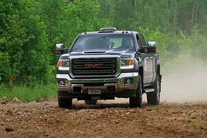 A GMC Sierra pickup sweeps SS1, Camp 3 North.