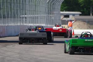 John Janssen's, Jeff Beck's, Justin Elder's and Greg Eick's Spec Racer Ford 3s