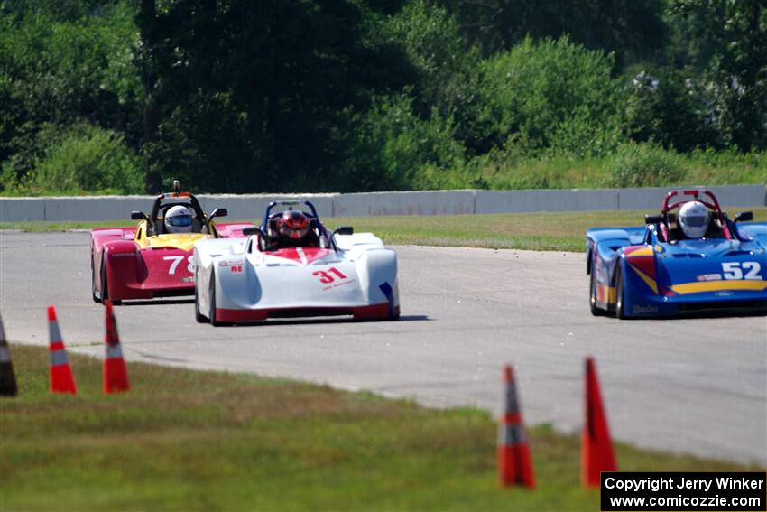 Maksim Belov's, Caleb Childs' and Reid Johnson's Spec Racer Ford 3s