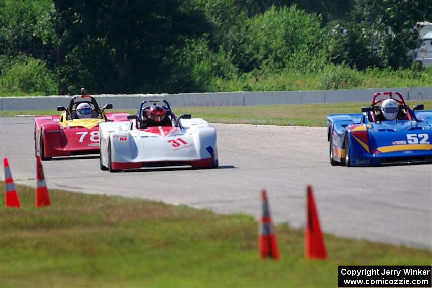 Maksim Belov's, Caleb Childs' and Reid Johnson's Spec Racer Ford 3s