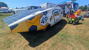 One of the cars competing in the Electrek Formula Sun Grand Prix.