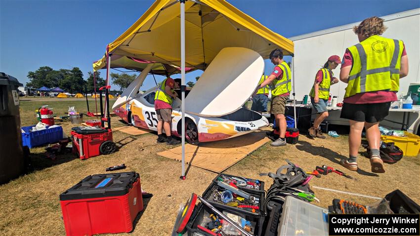 One of the cars competing in the Electrek Formula Sun Grand Prix.