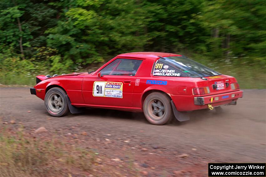 Colin Redner / Michael Claiborne Mazda RX-7 on SS3, Norway Home.