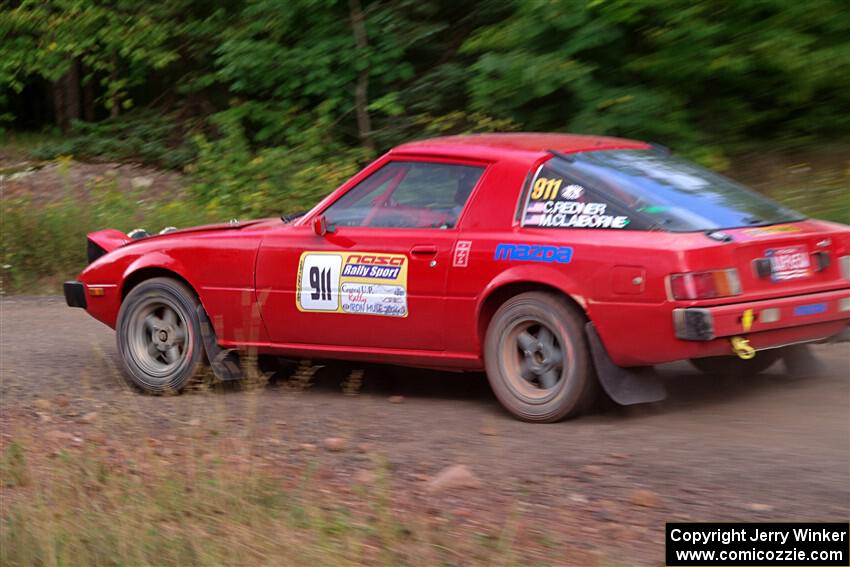 Colin Redner / Michael Claiborne Mazda RX-7 on SS3, Norway Home.