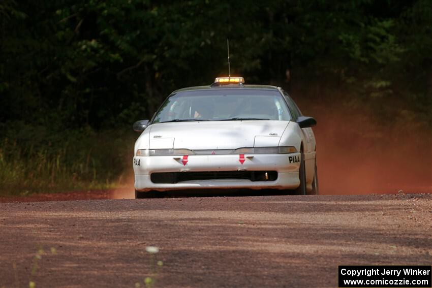 The '0' car, a Mitsubishi Eclipse GSX, on SS5, Norway South II.