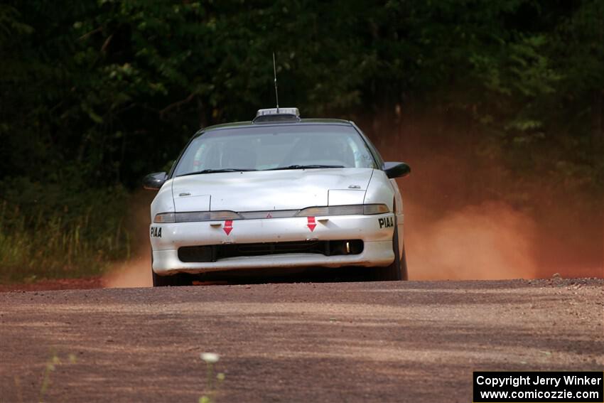 The '0' car, a Mitsubishi Eclipse GSX, on SS5, Norway South II.
