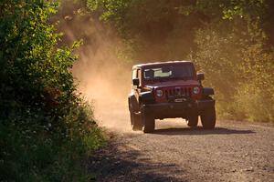 A Jeep Wrangler sweeps SS6, Norway North.