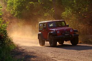 A Jeep Wrangler sweeps SS6, Norway North.