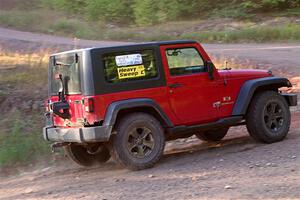 A Jeep Wrangler sweeps SS6, Norway North.