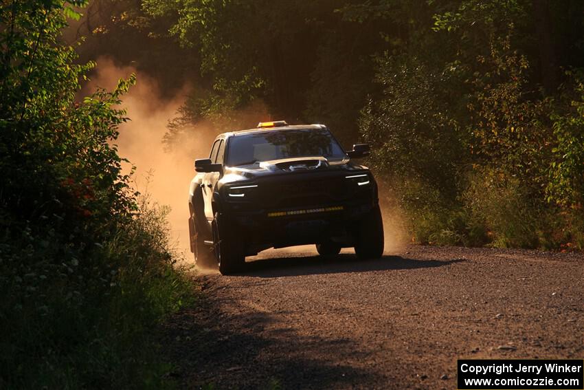 A RAM 1500 pickup sweeps SS6, Norway North.