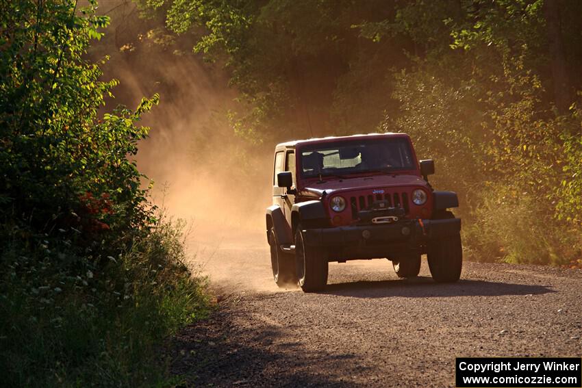 A Jeep Wrangler sweeps SS6, Norway North.