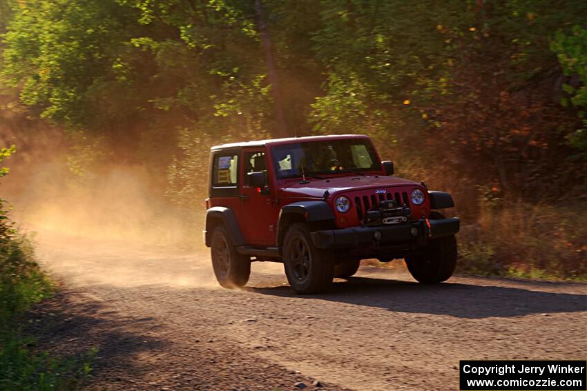 A Jeep Wrangler sweeps SS6, Norway North.