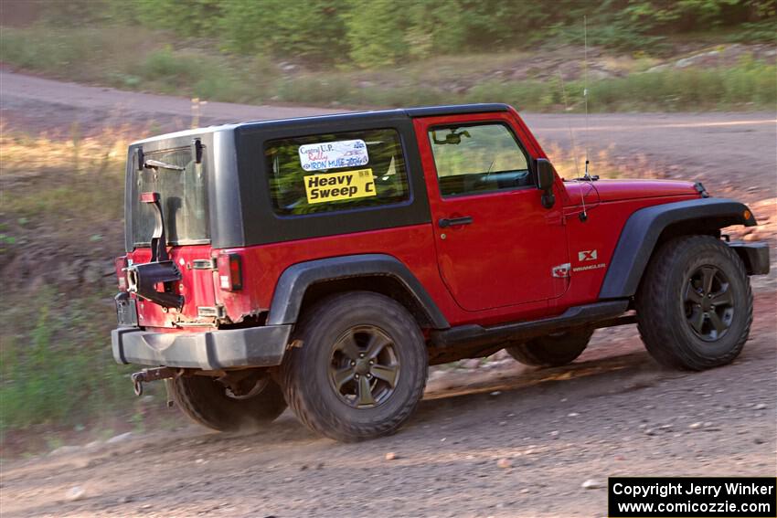 A Jeep Wrangler sweeps SS6, Norway North.
