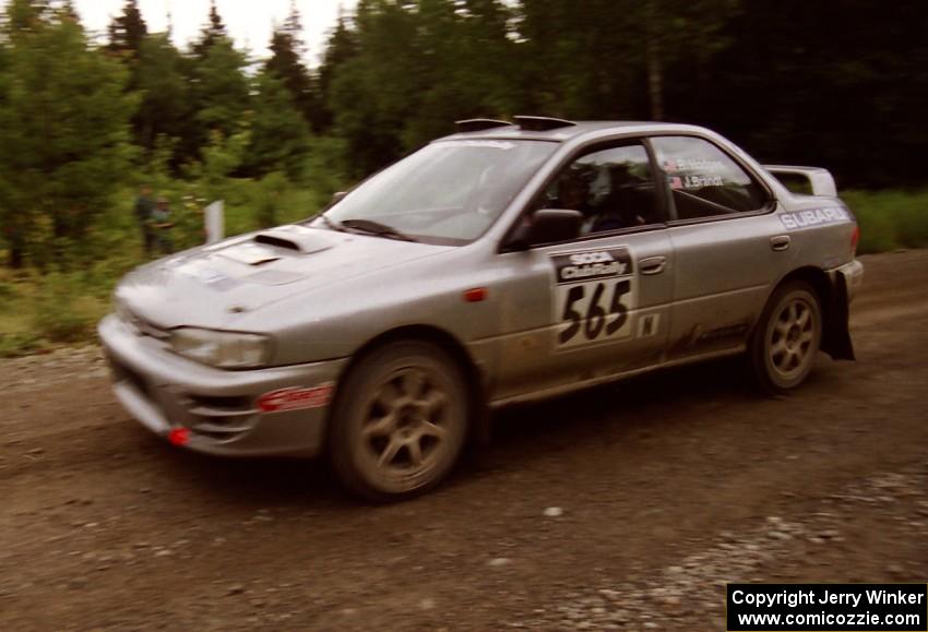 Russ Hodges / Jimmy Brandt Subaru WRX finishes SS9 (Magalloway Long)