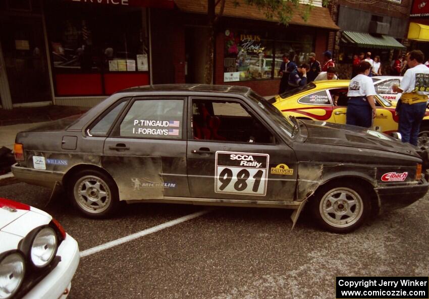 Paul Tingaud / Ian Forgays Audi 4000 Quattro on display before SS10