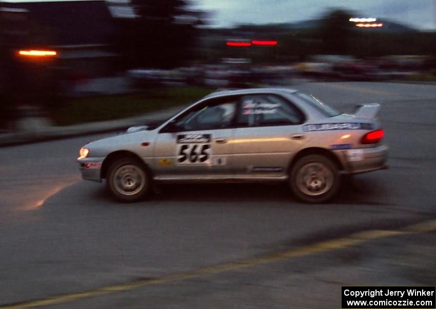 Russ Hodges / Jimmy Brandt Subaru WRX on SS10 (In Town)