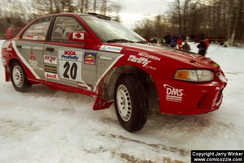 Andrew Comrie-Picard / Marc Goldfarb Mitsubishi Lancer Evo IV at the spectator location on SS15 (Hungry 5 I)