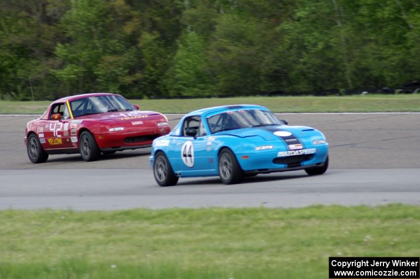 Jerry Szykulski's Spec Miata Mazda Miata and Greg Youngdahl's ITA Mazda Miata