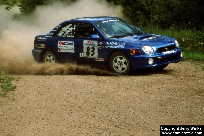 Mark Utecht / Jeff Secor Subaru WRX at the SS9 (Heart Lake) spectator area.