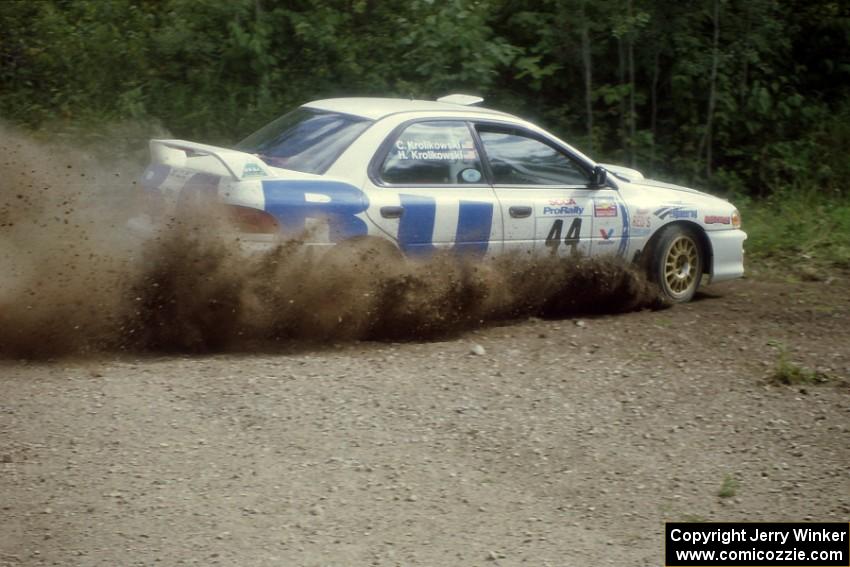 Henry Krolikowski / Cindy Krolikowski Subaru WRX at the SS9 (Heart Lake) spectator area.